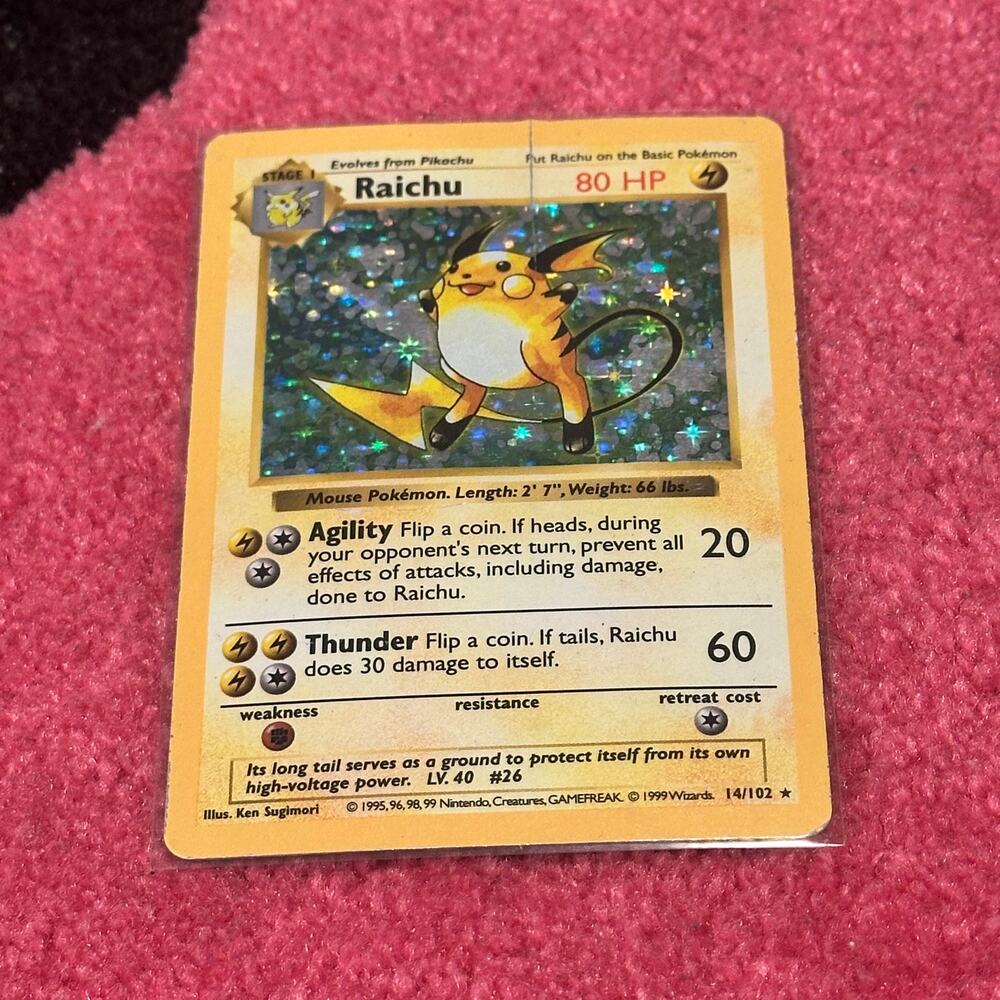 Raichu [Shadowless] #14 – Pokémon Base Set – As Pictured